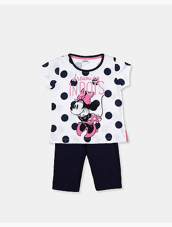 Pigiama a maniche corte blu navy DISNEY Minnie Dots per bambine