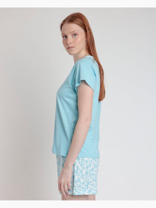 Pigiama a maniche corte da donna ADMAS CLASSIC con foglie primaverili - Kiabi Pigiama a maniche corte da donna ADMAS CLASSIC con foglie primaverili - Kiabi