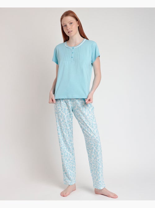 Pigiama a maniche corte da donna ADMAS CLASSIC con foglie primaverili - Kiabi Pigiama a maniche corte da donna ADMAS CLASSIC con foglie primaverili - Kiabi