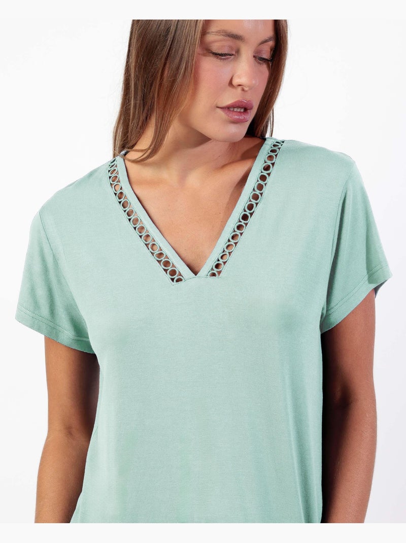 Pigiama a maniche corte da donna ADMAS CLASSIC Fresh Air Verde - Kiabi