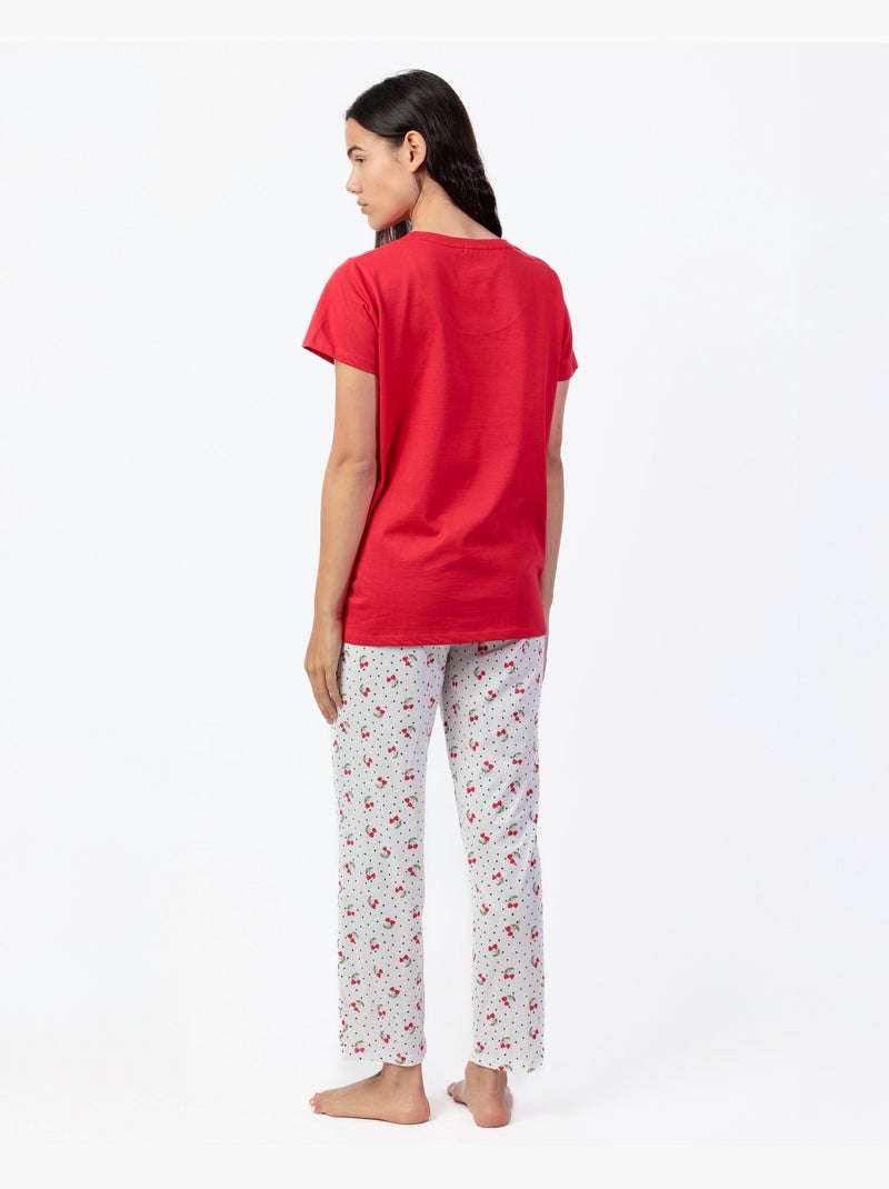 Pigiama a maniche corte da donna ADMAS con ciliegie Rosso - Kiabi