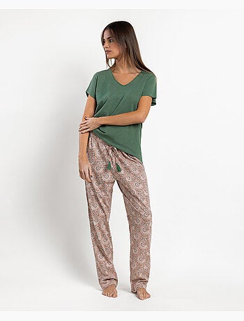 Pigiama a maniche corte da donna ADMAS GARDEN Green Garden