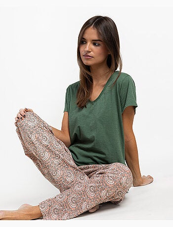 Pigiama a maniche corte da donna ADMAS GARDEN Green Garden