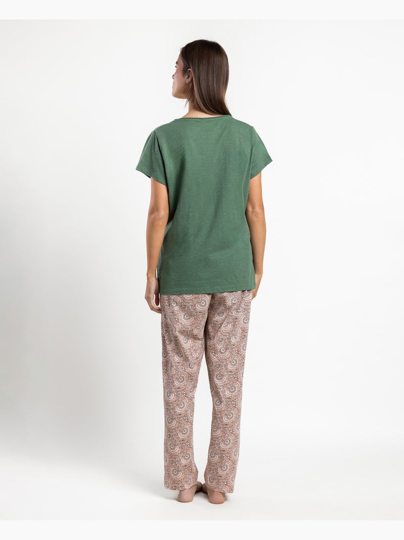 Pigiama a maniche corte da donna ADMAS GARDEN Green Garden Verde - Kiabi