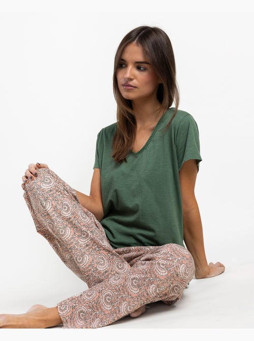 Pigiama a maniche corte da donna ADMAS GARDEN Green Garden - Kiabi Pigiama a maniche corte da donna ADMAS GARDEN Green Garden - Kiabi