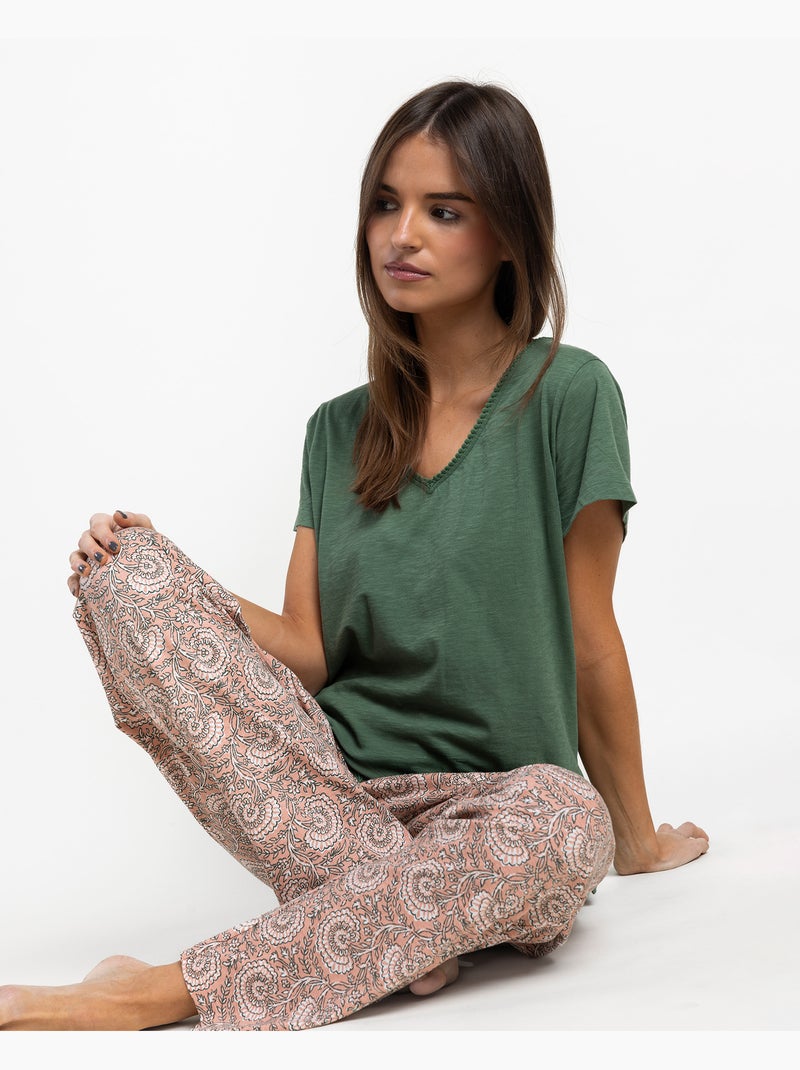 Pigiama a maniche corte da donna ADMAS GARDEN Green Garden Verde - Kiabi