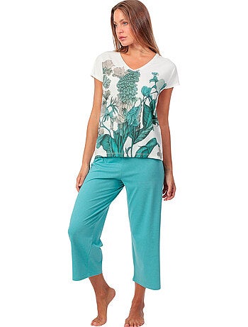 Pigiama a maniche corte da donna ADMAS GARDEN Mint Garden