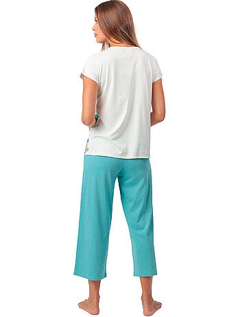 Pigiama a maniche corte da donna ADMAS GARDEN Mint Garden
