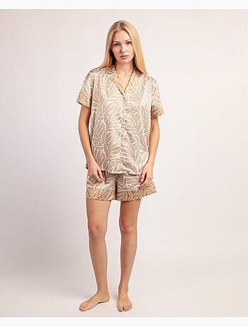 Pigiama a maniche corte da donna ADMAS LUXURY Luxe Leaves
