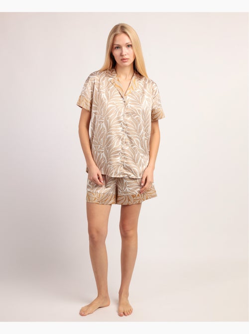 Pigiama a maniche corte da donna ADMAS LUXURY Luxe Leaves - Kiabi Pigiama a maniche corte da donna ADMAS LUXURY Luxe Leaves - Kiabi