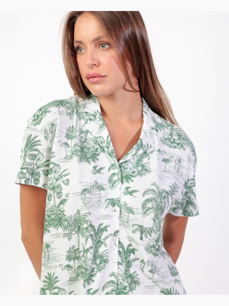 Pigiama a maniche corte da donna ADMAS Summer Paradise Verde foresta - Kiabi