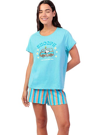 Pigiama a maniche corte da donna con furgone Snoopy dei PEANUTS