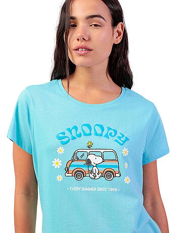 Pigiama a maniche corte da donna con furgone Snoopy dei PEANUTS