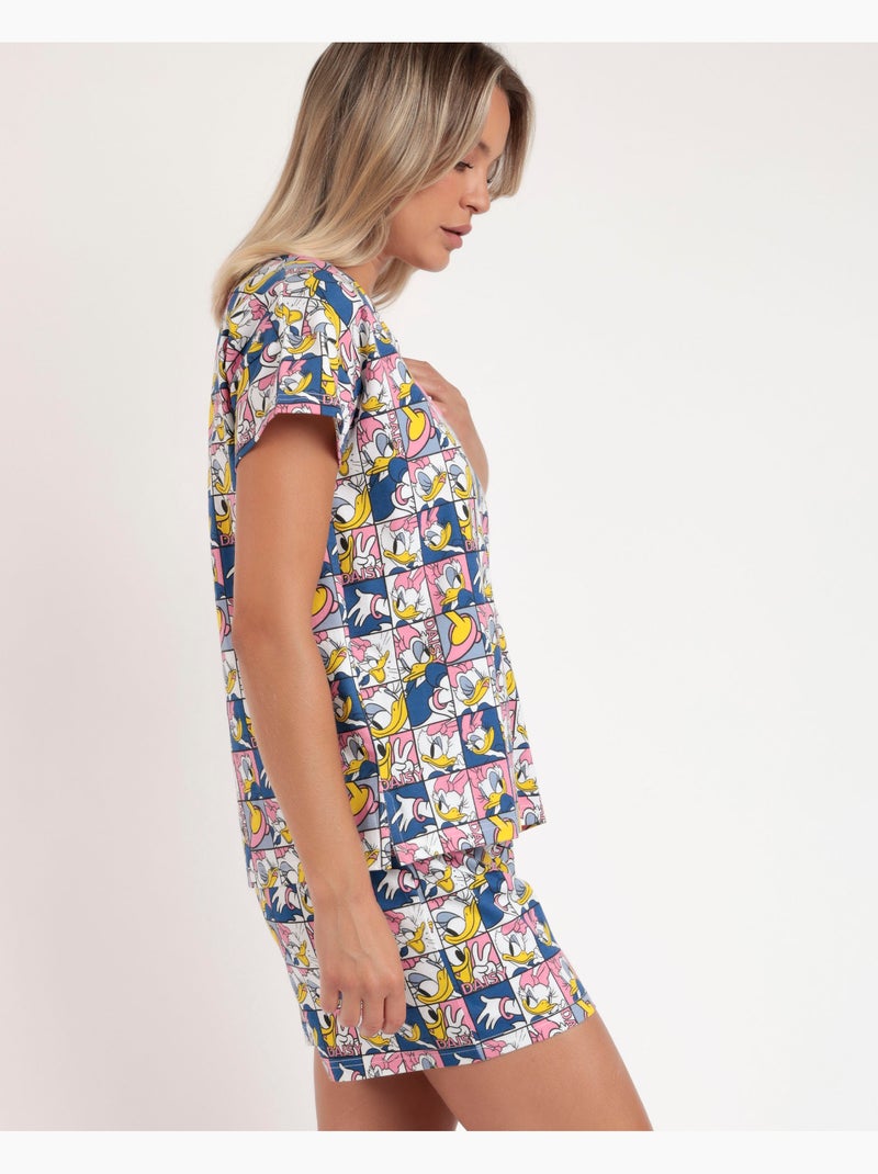 Pigiama a maniche corte da donna DISNEY Daisy Poses Rosa - Kiabi