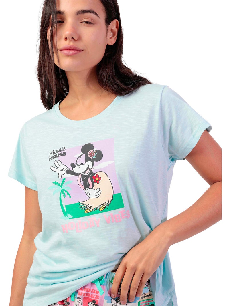 Pigiama a maniche corte da donna Disney Holiday Vibes Blu - Kiabi
