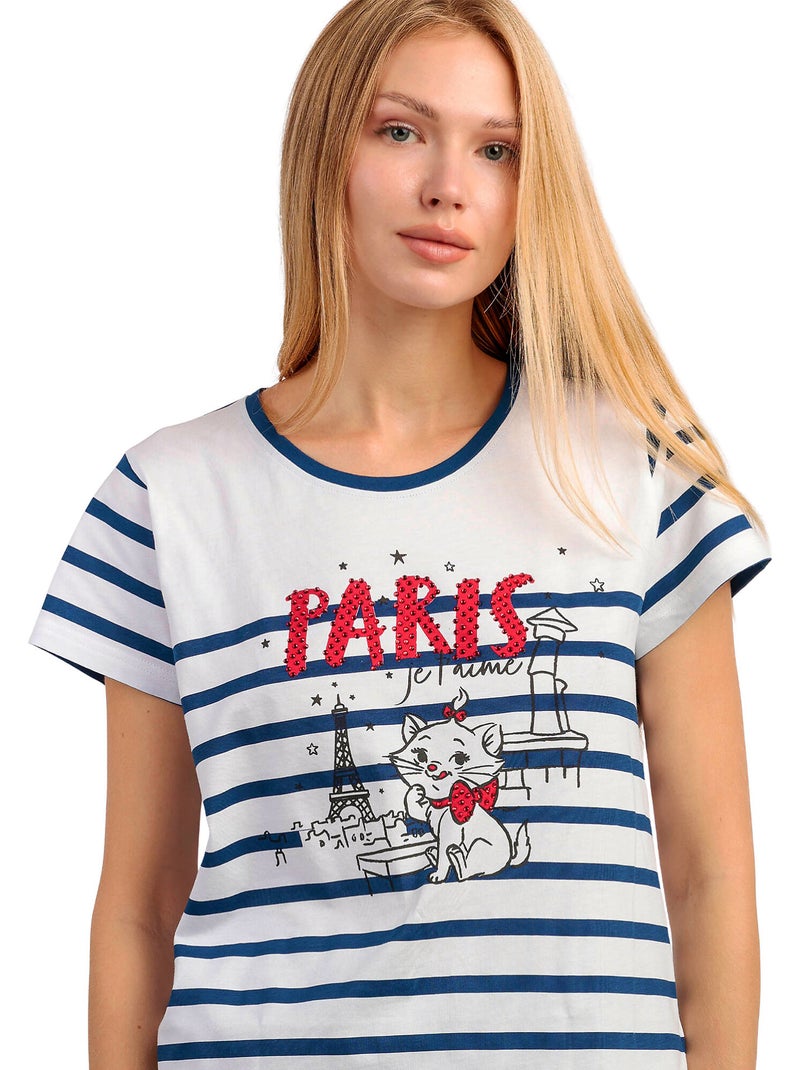 Pigiama a maniche corte da donna DISNEY Marie Paris Blu - Kiabi