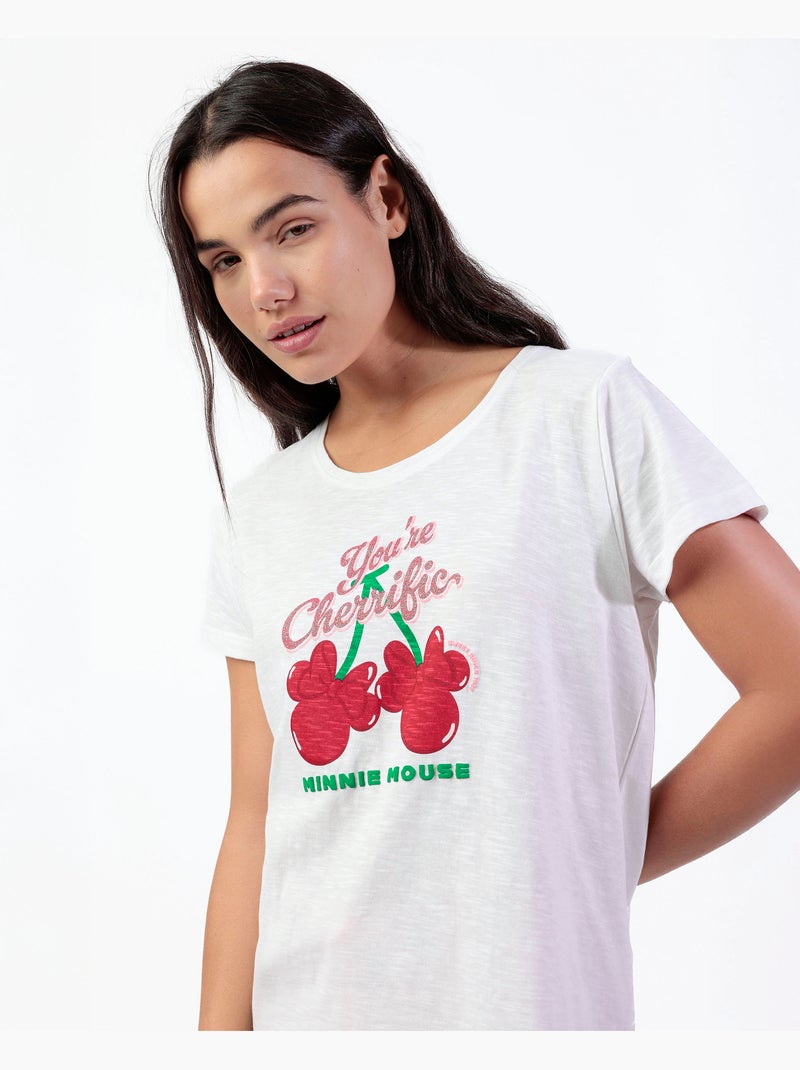 Pigiama a maniche corte da donna DISNEY Minnie Cherry Bianco - Kiabi