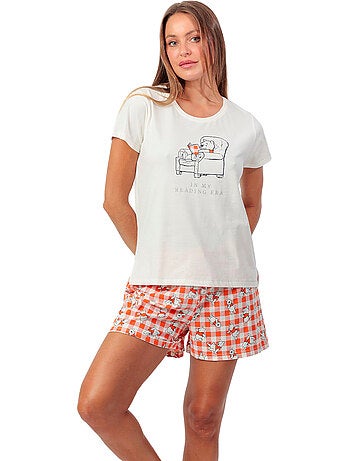 Pigiama a maniche corte da donna DISNEY Reading Era