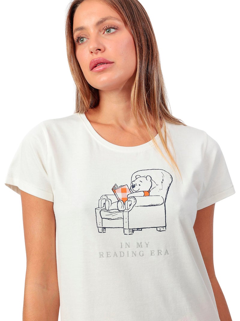 Pigiama a maniche corte da donna DISNEY Reading Era Ecru - Kiabi