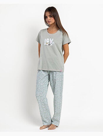 Pigiama a maniche corte da donna PEANUTS Love