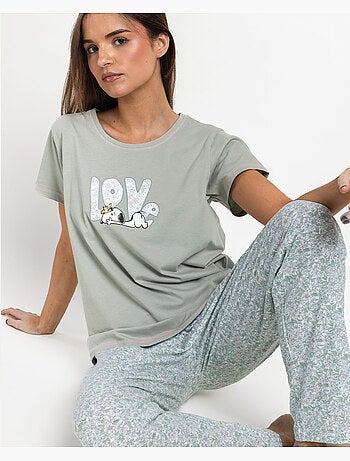 Pigiama a maniche corte da donna PEANUTS Love