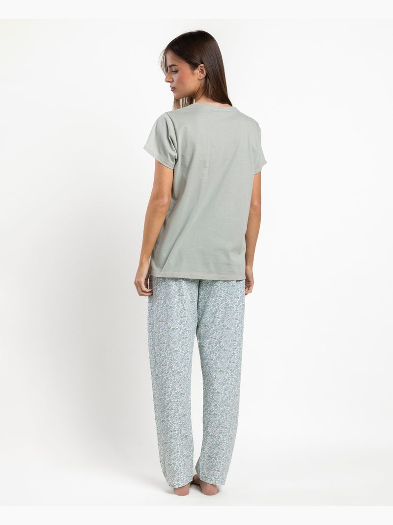 Pigiama a maniche corte da donna PEANUTS Love Verde foresta - Kiabi