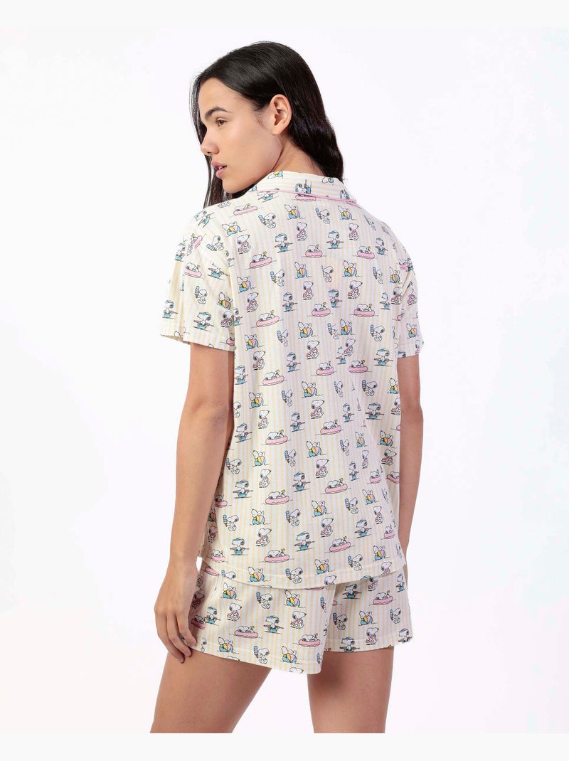 Pigiama a maniche corte da donna PEANUTS Summer Break Rosa - Kiabi