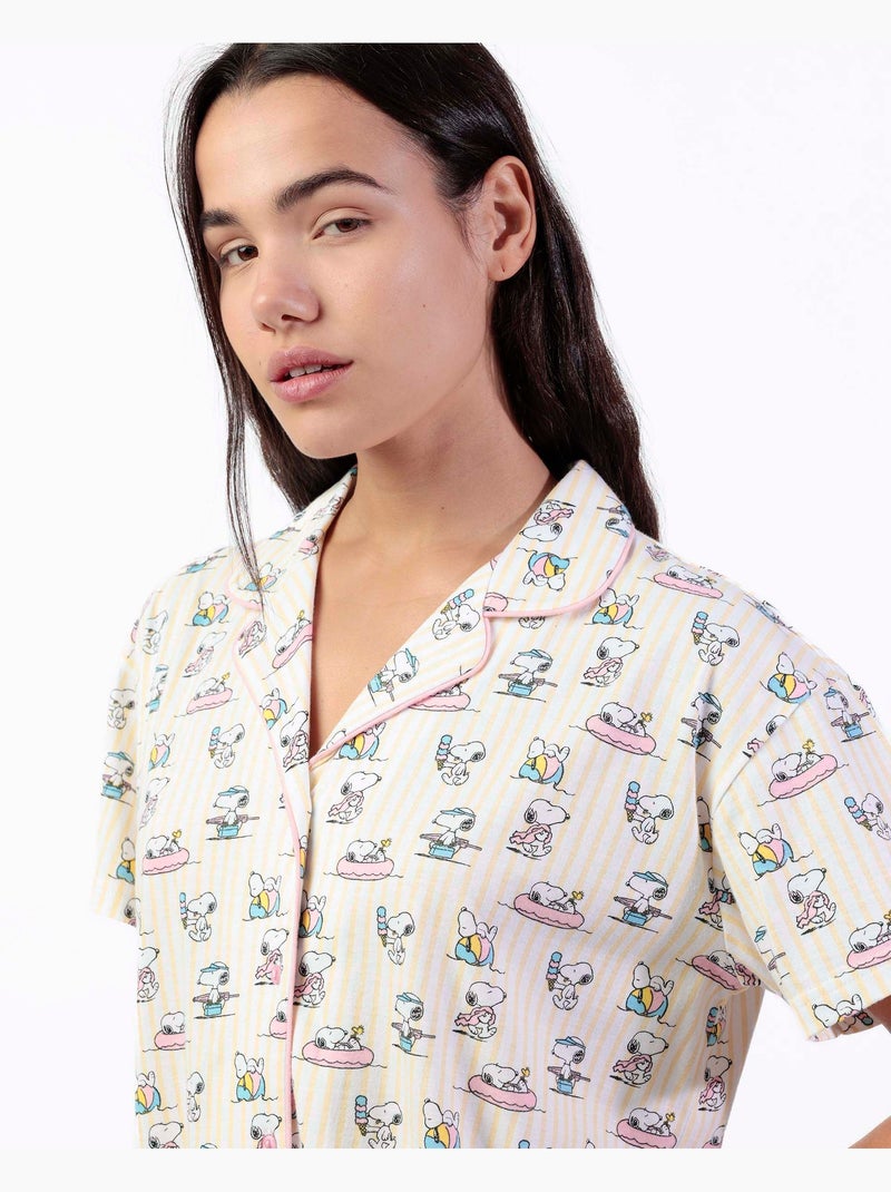 Pigiama a maniche corte da donna PEANUTS Summer Break Rosa - Kiabi
