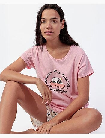 Pigiama a maniche corte da donna PEANUTS Summer Break