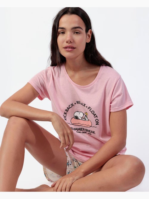 Pigiama a maniche corte da donna PEANUTS Summer Break - Kiabi Pigiama a maniche corte da donna PEANUTS Summer Break - Kiabi