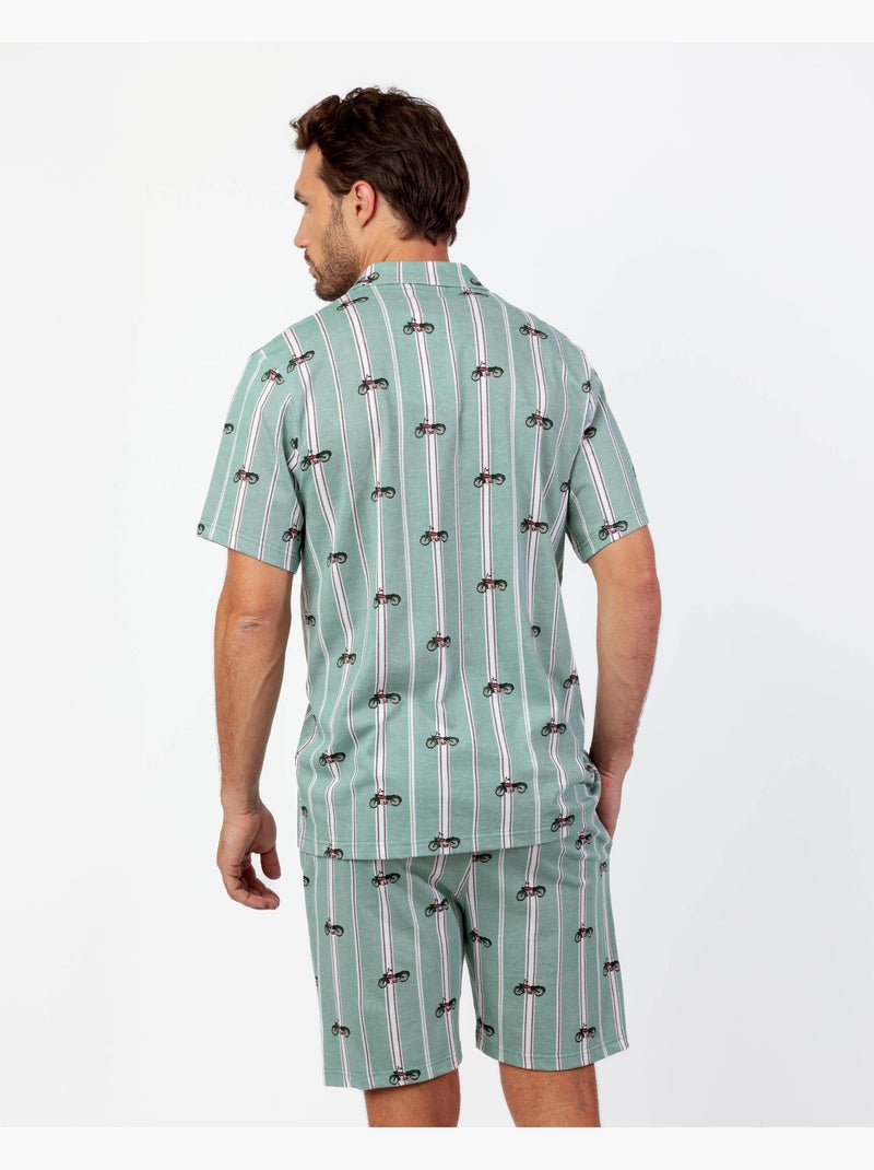 Pigiama a maniche corte da uomo ADMAS Kings of the Road Verde - Kiabi