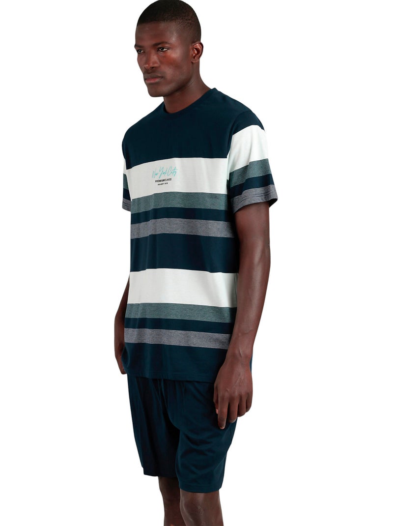 Pigiama a maniche corte da uomo ADMAS New York City Blu - Kiabi