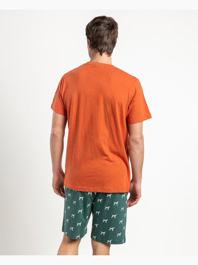 Pigiama a maniche corte da uomo ADMAS Stay Positive Arancione corallo - Kiabi