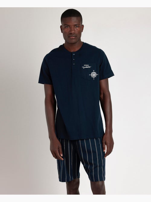 Pigiama a maniche corte da uomo della collezione ADMAS Navy - Kiabi Pigiama a maniche corte da uomo della collezione ADMAS Navy - Kiabi