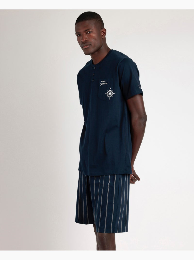 Pigiama a maniche corte da uomo della collezione ADMAS Navy Blu - Kiabi