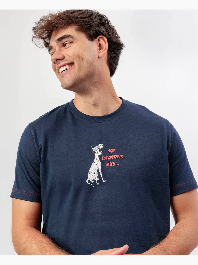 Pigiama a maniche corte da uomo DISNEY 101 Reasons Why Blu marino - Kiabi
