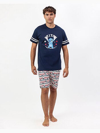 Pigiama a maniche corte da uomo DISNEY Stitch University