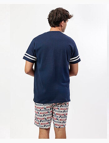 Pigiama a maniche corte da uomo DISNEY Stitch University