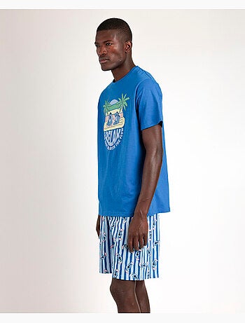 Pigiama a maniche corte da uomo DISNEY Stitch Waves