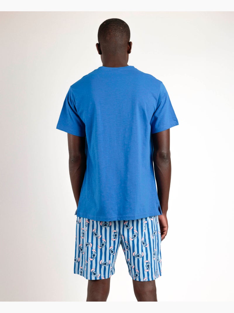 Pigiama a maniche corte da uomo DISNEY Stitch Waves Blu - Kiabi