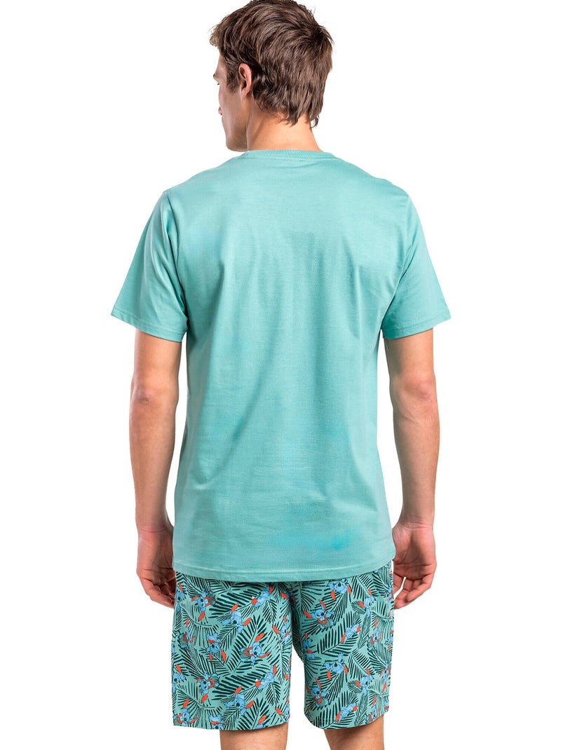 Pigiama a maniche corte da uomo DISNEY Vacation Mode Verde - Kiabi