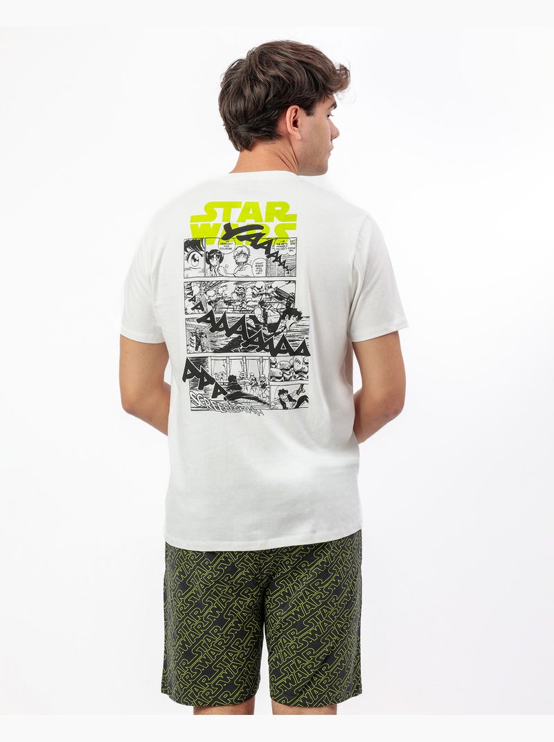 Pigiama a maniche corte da uomo in stile anime di STAR WARS Ecru - Kiabi