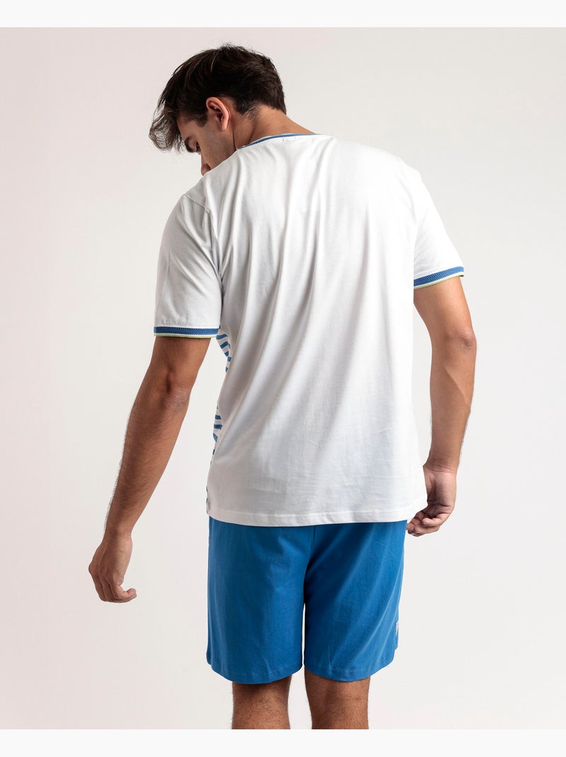 Pigiama a maniche corte da uomo PEANUTS Tennis Club Blu - Kiabi