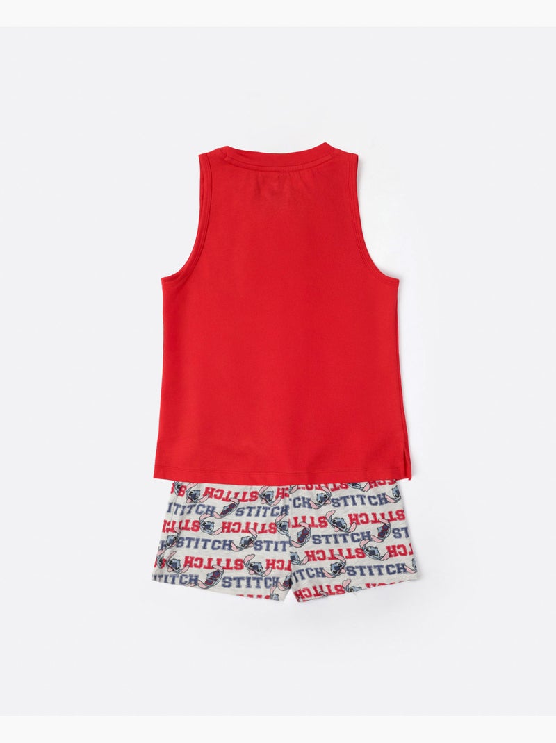 Pigiama a maniche corte DISNEY Stitch University per ragazze Rosso - Kiabi