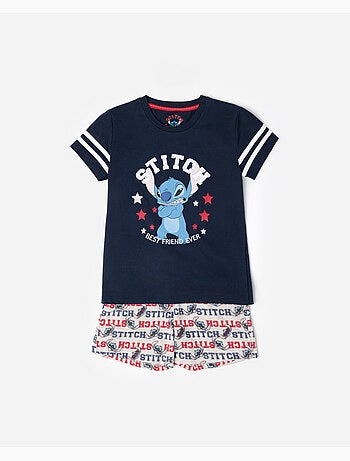 Pigiama a maniche corte DISNEY Stitch University per ragazzi