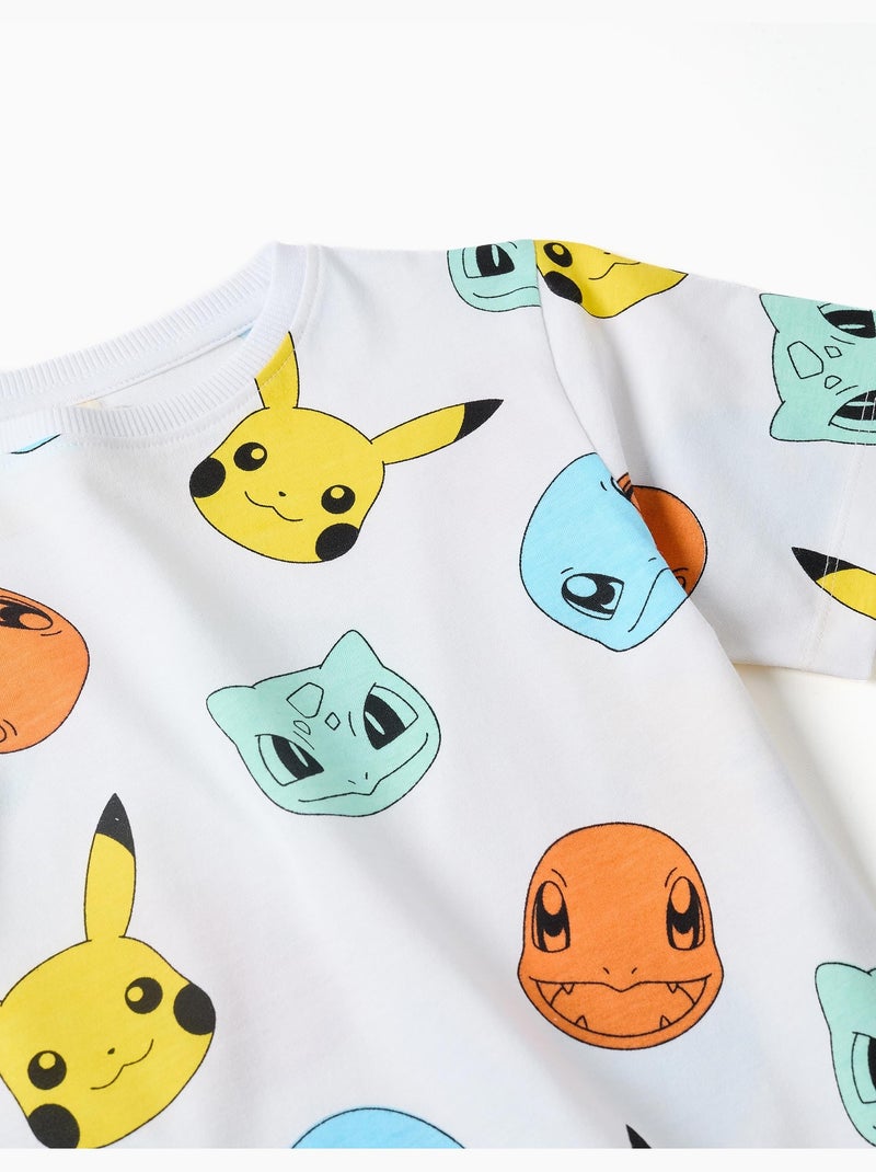 Pigiama a maniche corte in cotone con stampe Pokémon Bianco - Kiabi