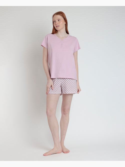Pigiama a maniche corte in stile greco da donna STAY AT HOME - Kiabi Pigiama a maniche corte in stile greco da donna STAY AT HOME - Kiabi