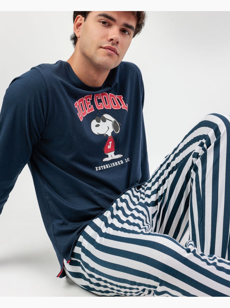 Pigiama a maniche corte Love Sailor da uomo PEANUTS Blu marino - Kiabi