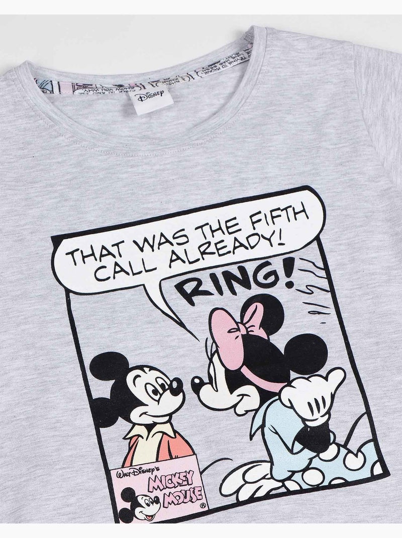 Pigiama a maniche corte per bambine DISNEY Mickey Comic Grigio melangiato - Kiabi