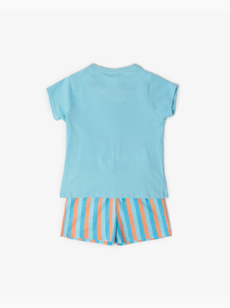 Pigiama a maniche corte per bambine PEANUTS Snoopy Van Blu - Kiabi